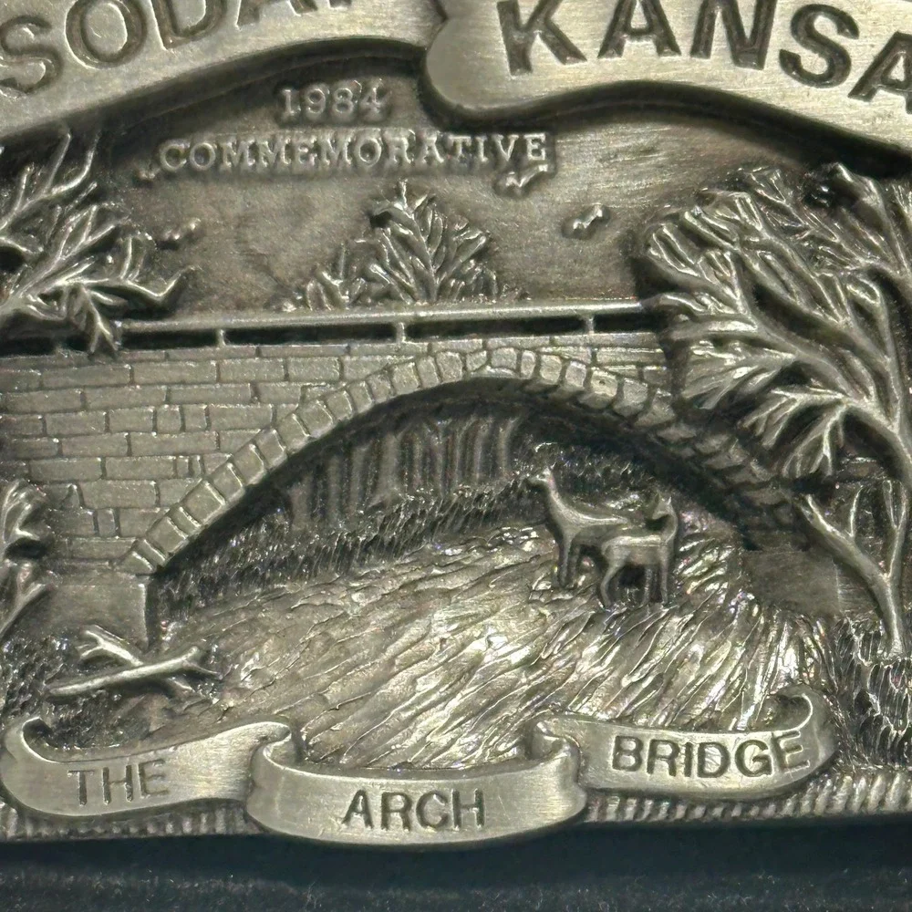 Vintage Cassoday Kansas Arch Bridge Belt Buckle Limited Edition 172/750 B&B